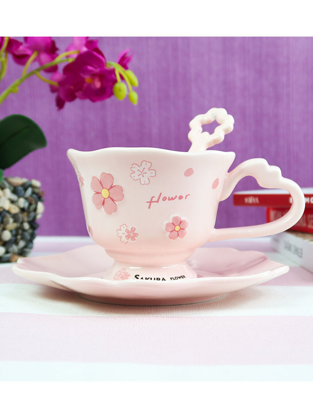 Karışık Dekoratif Renkli Kahve Kupası BM-2328-7