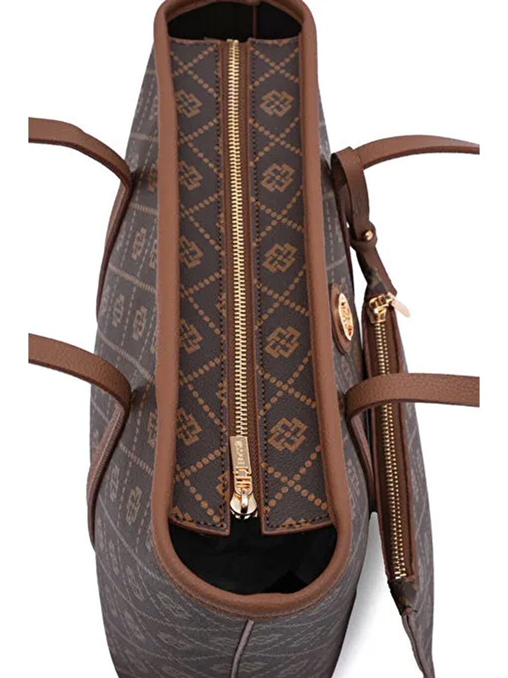 Kahverengi Kadın Lina Monogram Orta Boy Cüzdanlı Omuz Çantası-3