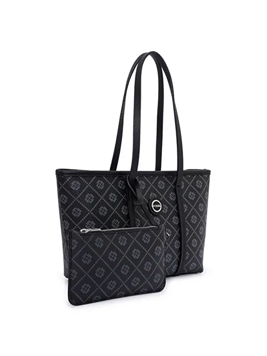 Siyah Kadın Lina Monogram Orta Boy Cüzdanlı Omuz Çantası-1