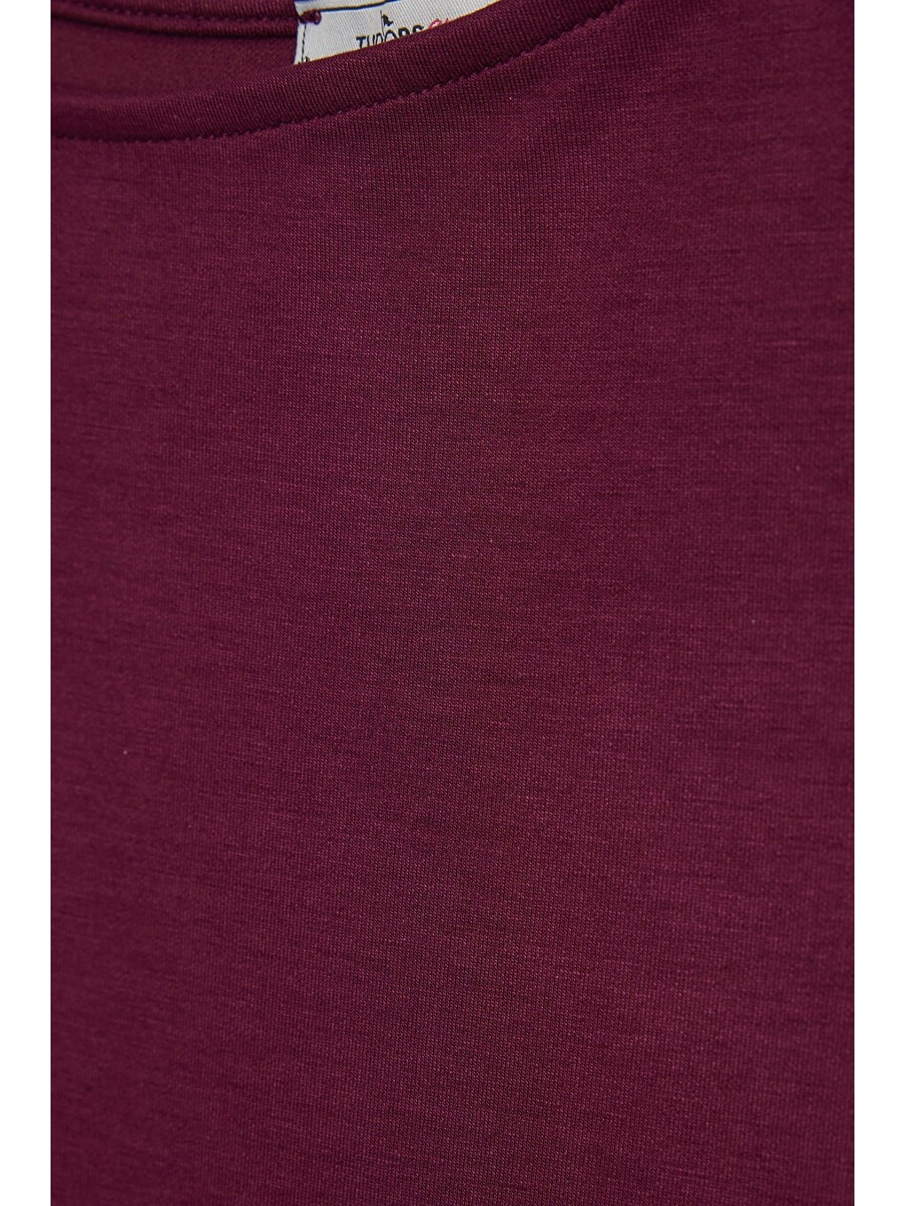 Kadın Slim Fit Dar Kesim Kısa Kollu Kayık Yaka Bordo Bluz-4