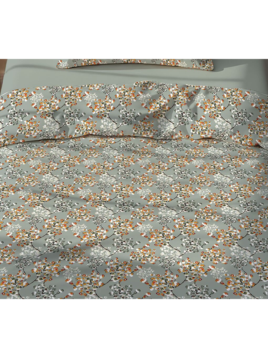 Karışık Çift Taraflı Çiçek Desenli - Baskılı Tek Kişilik Nevresim Takımı-1