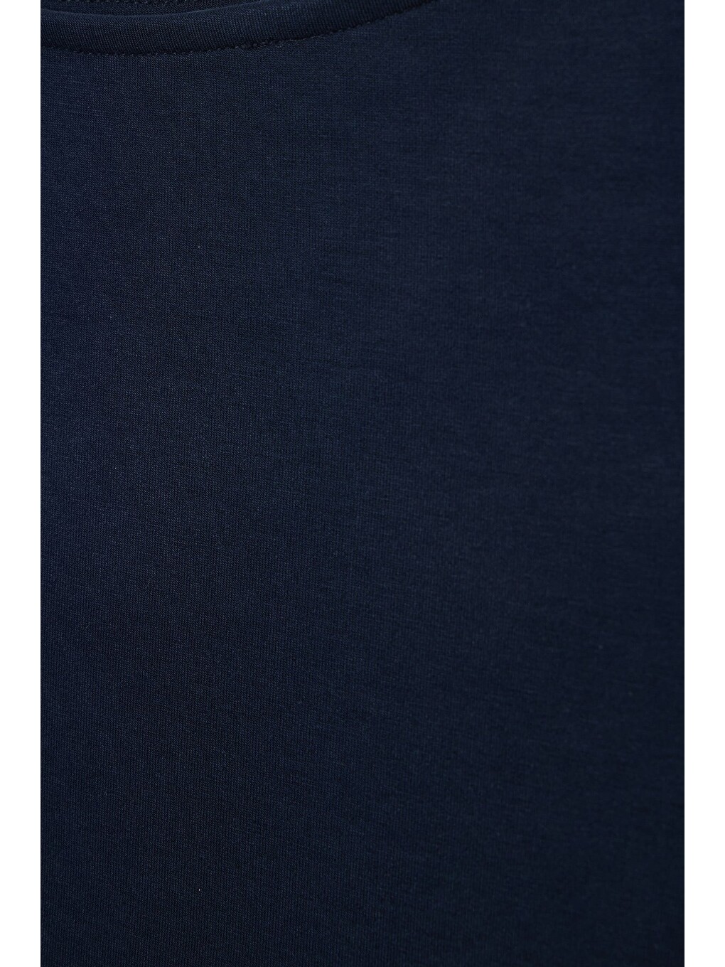 Kadın Slim Fit Dar Kesim Kısa Kollu Kayık Yaka Lacivert Bluz-4
