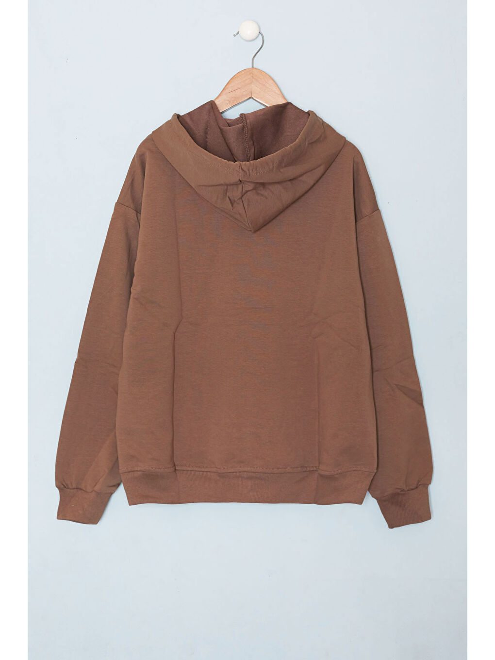 Cansın Mini Kahverengi Baskılı Erkek Çocuk Şeritli Kapüşonlu Sweatshirt 19218 - 2