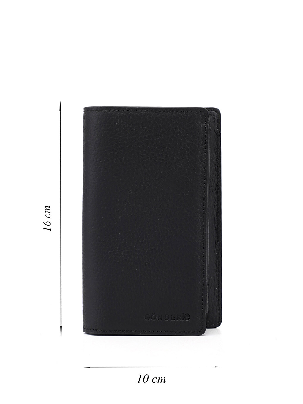 Siyah Unisex MAT SİYAH Hakiki Deri Dikey Cüzdan-1
