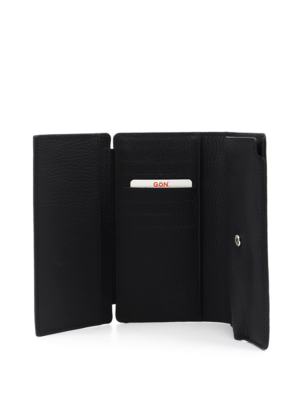Siyah Unisex MAT SİYAH Hakiki Deri Dikey Cüzdan-3