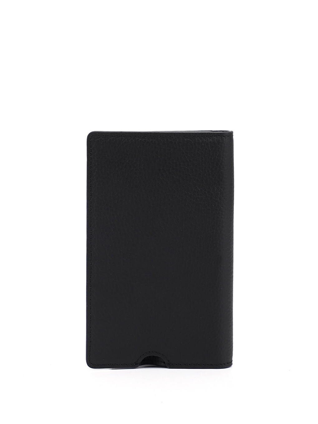 Siyah Unisex MAT SİYAH Hakiki Deri Dikey Cüzdan-4