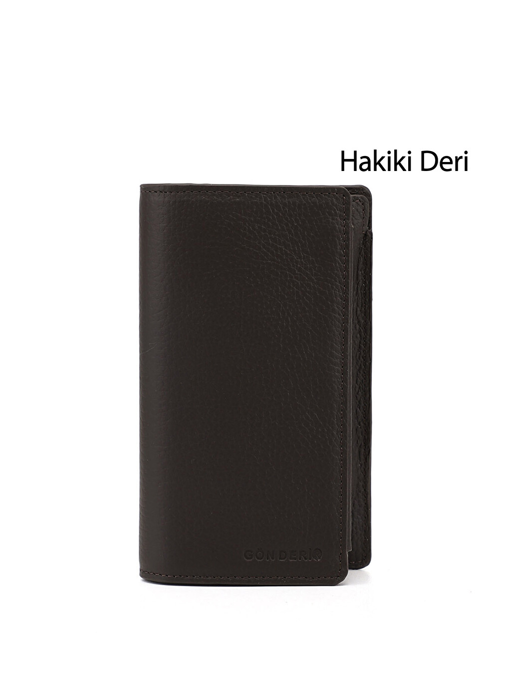 Kahverengi Unisex TÜTÜN KAHVE Hakiki Deri Dikey Cüzdan