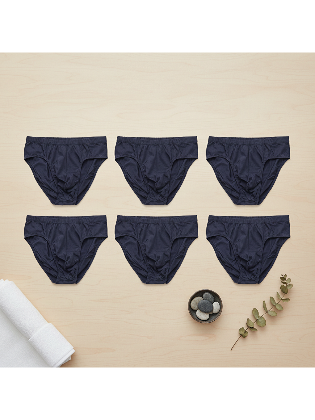 Erkek 6'lı Paket Lacivert Renk Slip Bb2785-1