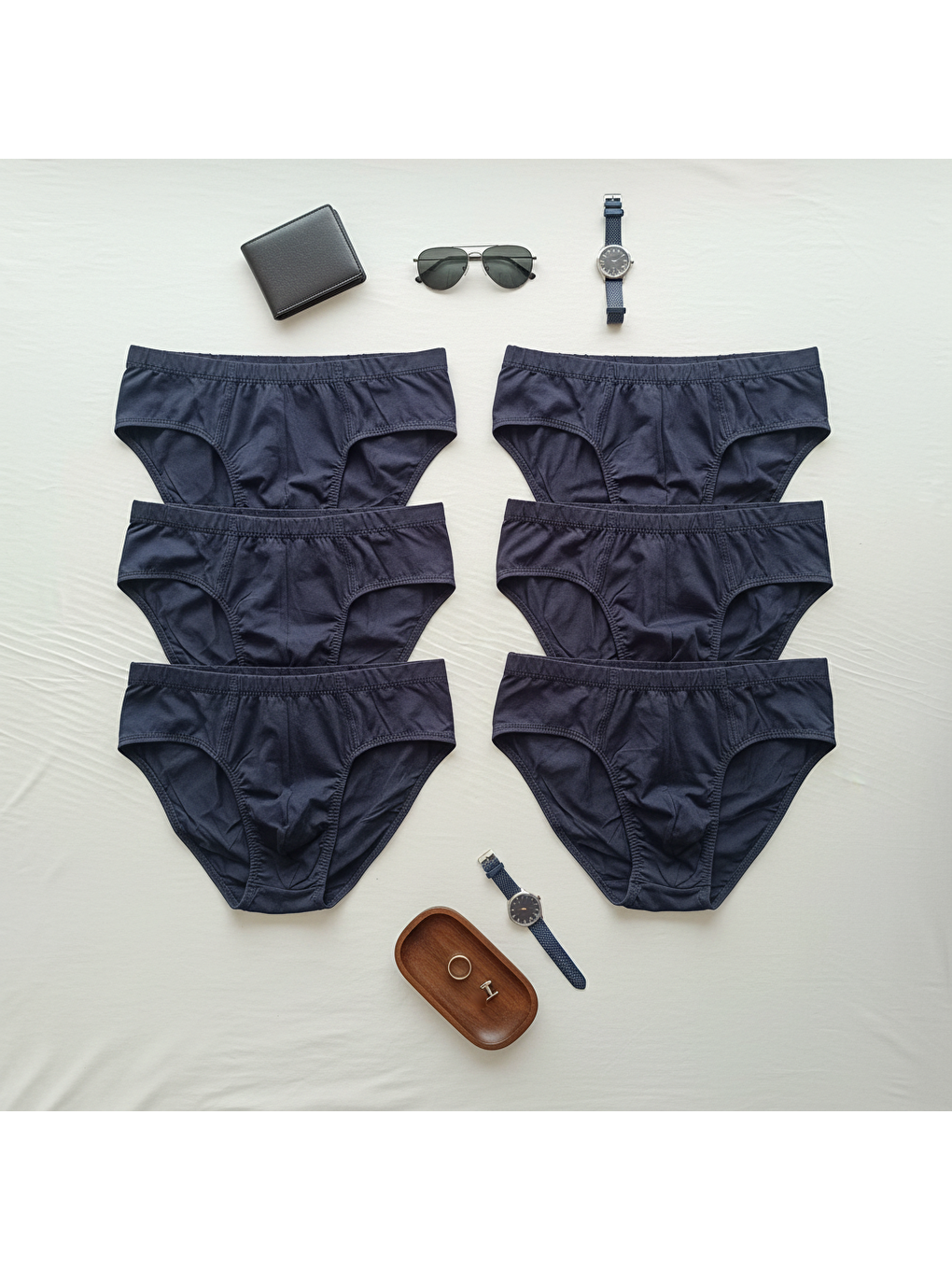 Erkek 6'lı Paket Lacivert Renk Slip Bb2785-2
