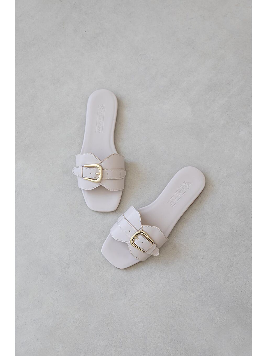 Pablo Kadın Günlük Deri Terlik Bej