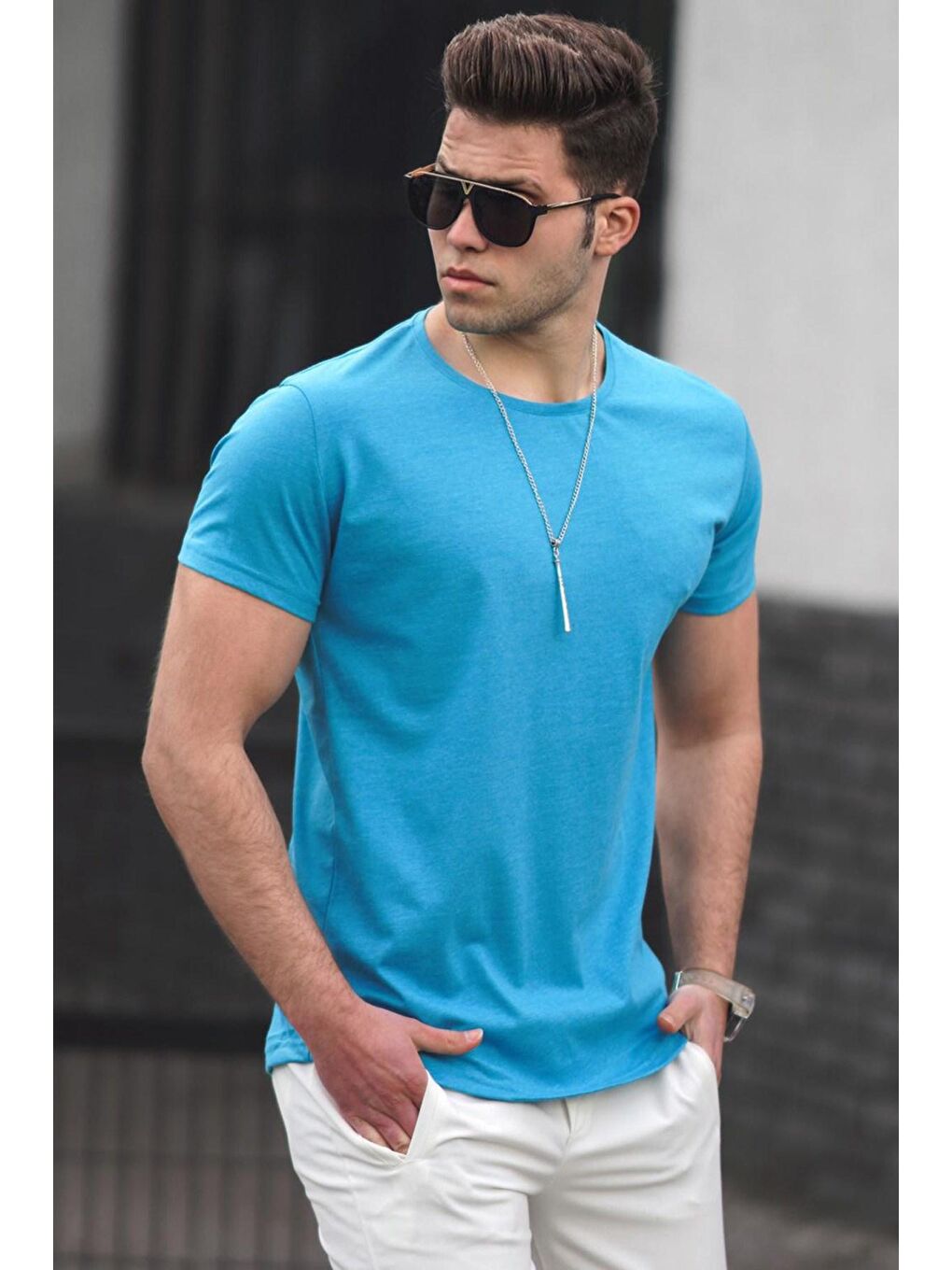Turkuaz Basic Erkek Tişört 4055