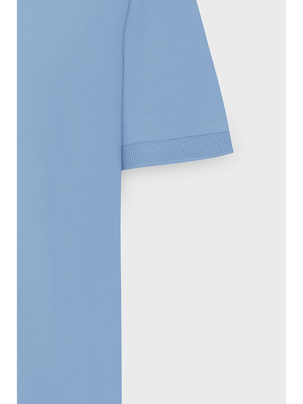 Erkek Açık Mavi Slim Fit Dar Kesim Polo Yaka %100 Pamuk Kısa Kollu Tişört-7