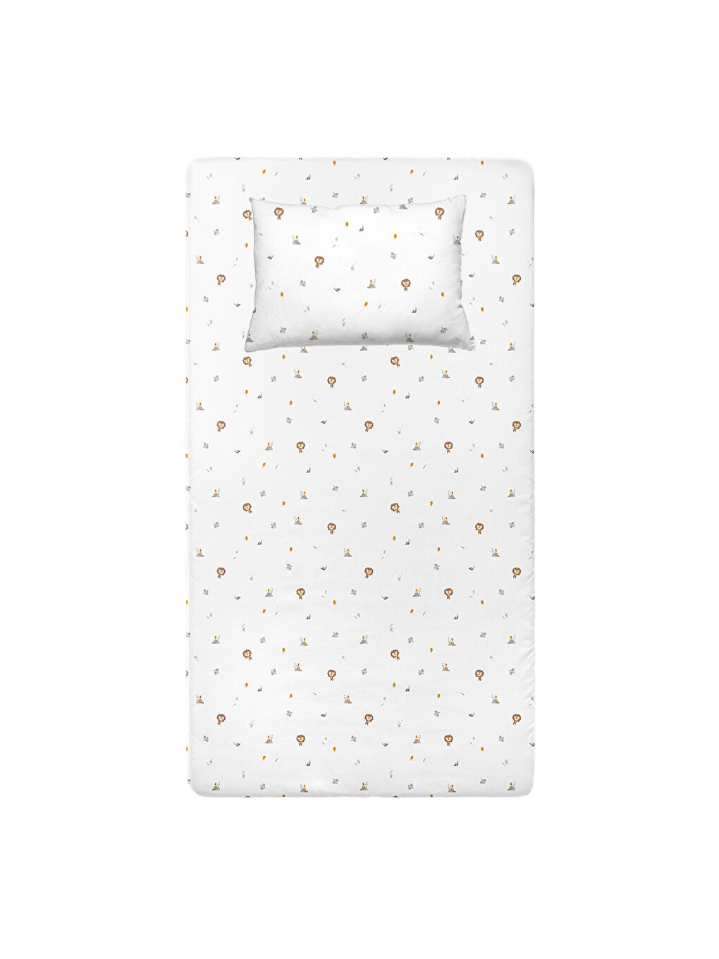 Beyaz Simba Saten Çarşaf Seti - 70x140x20+35x45cm