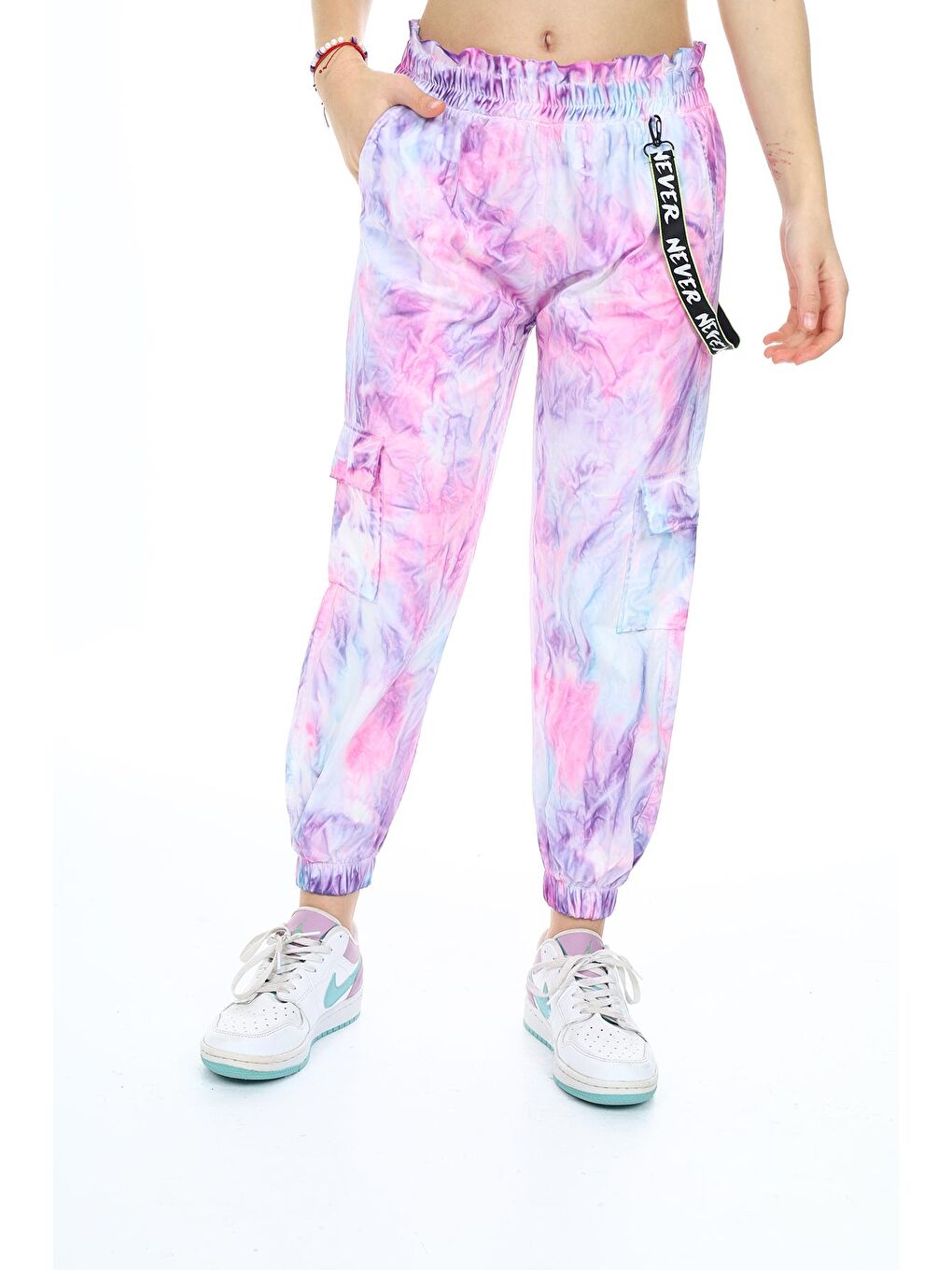 Mor Kız Çocuk Kargo Cepli Jogger Pantolon 10-15 Yaş 1047-1