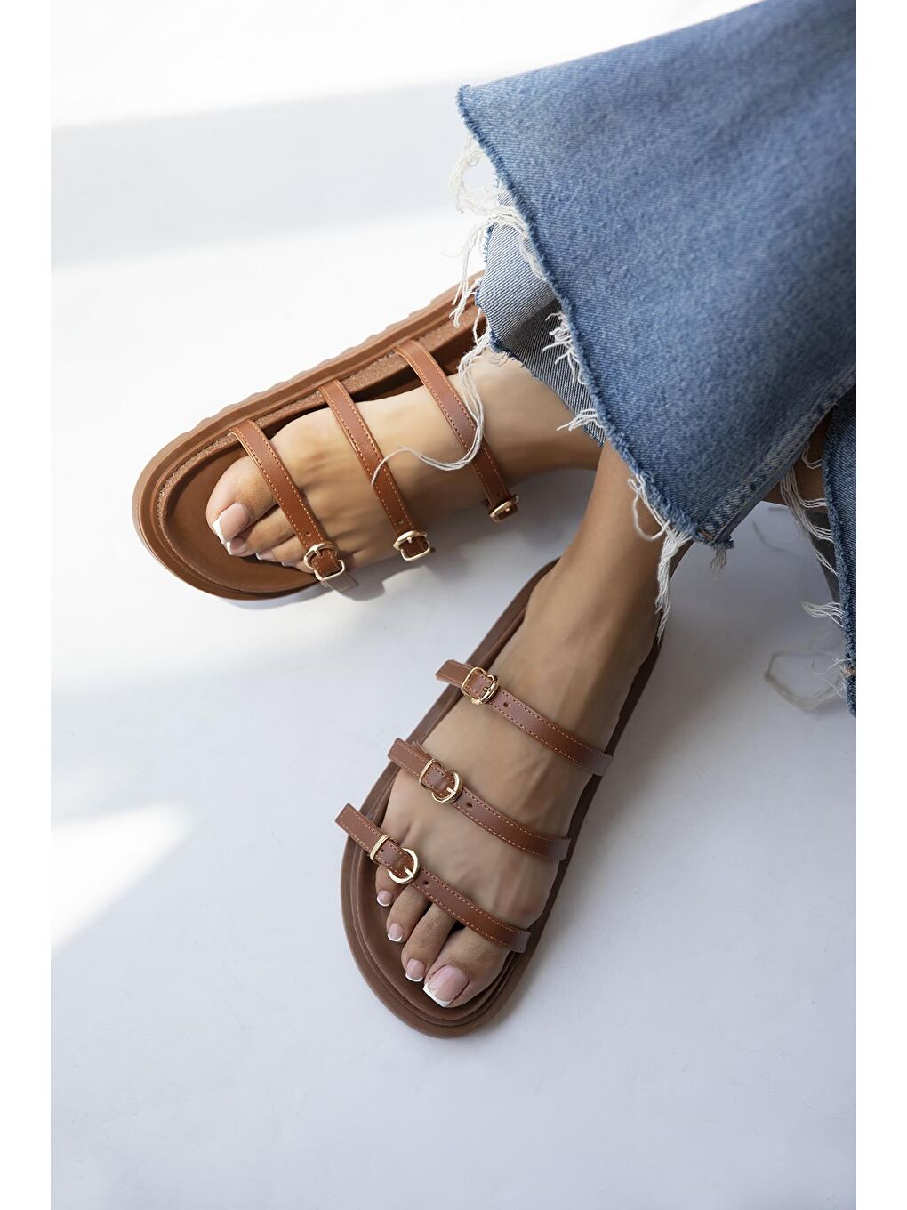 Kahverengi Eboni Kadın Toka Detay Günlük Konfor Terlik Taba