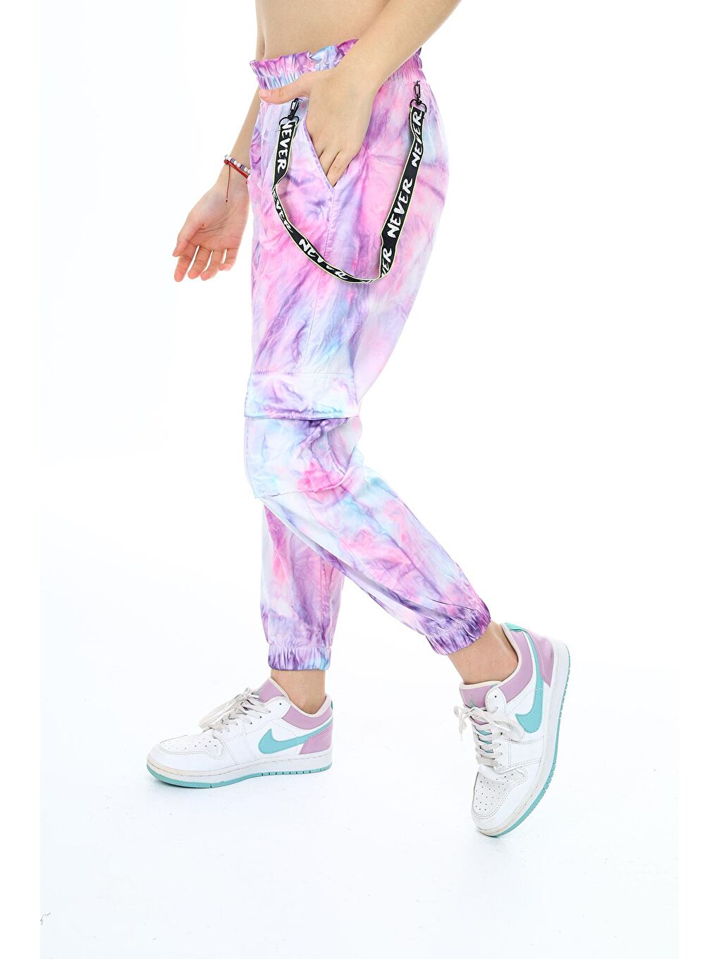 Mor Kız Çocuk Kargo Cepli Jogger Pantolon 10-15 Yaş 1047-2