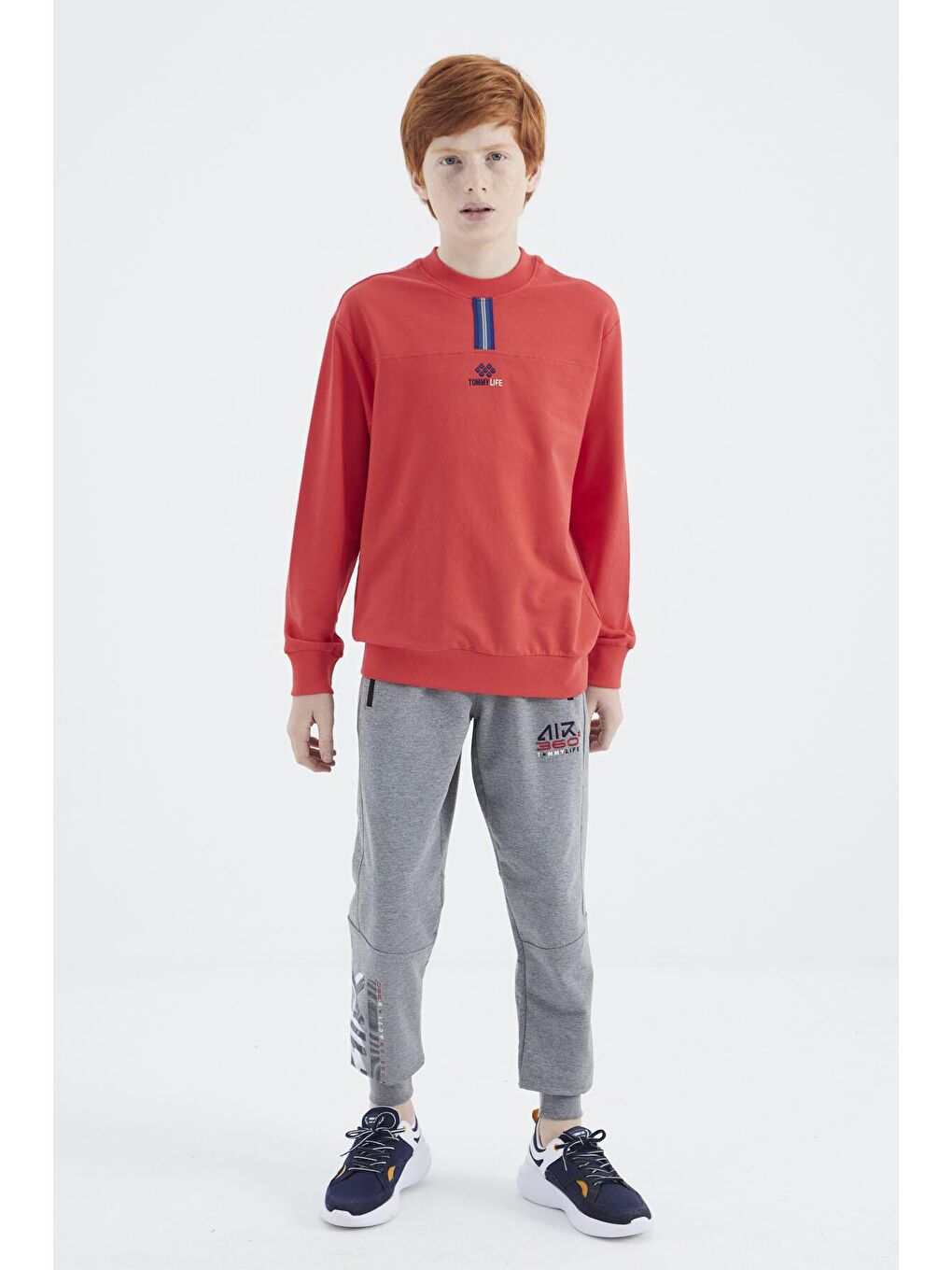 TOMMYLIFE Kırmızı Fiesta O Yaka Erkek Çocuk Sweatshirt - 11178 - 4