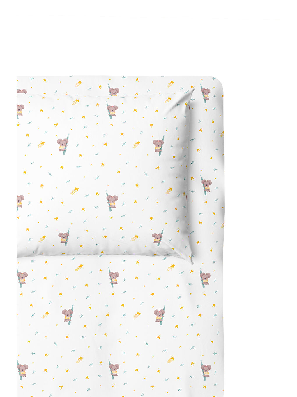 Beyaz Koko Saten Fitted Çarşaf Seti - 70x140x20+35x45cm