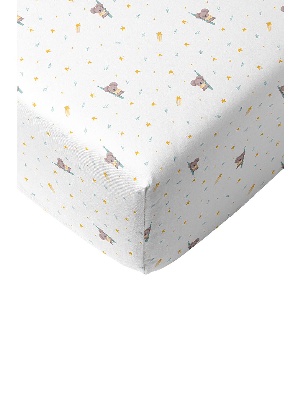Beyaz Koko Saten Fitted Çarşaf Seti - 70x140x20+35x45cm-1