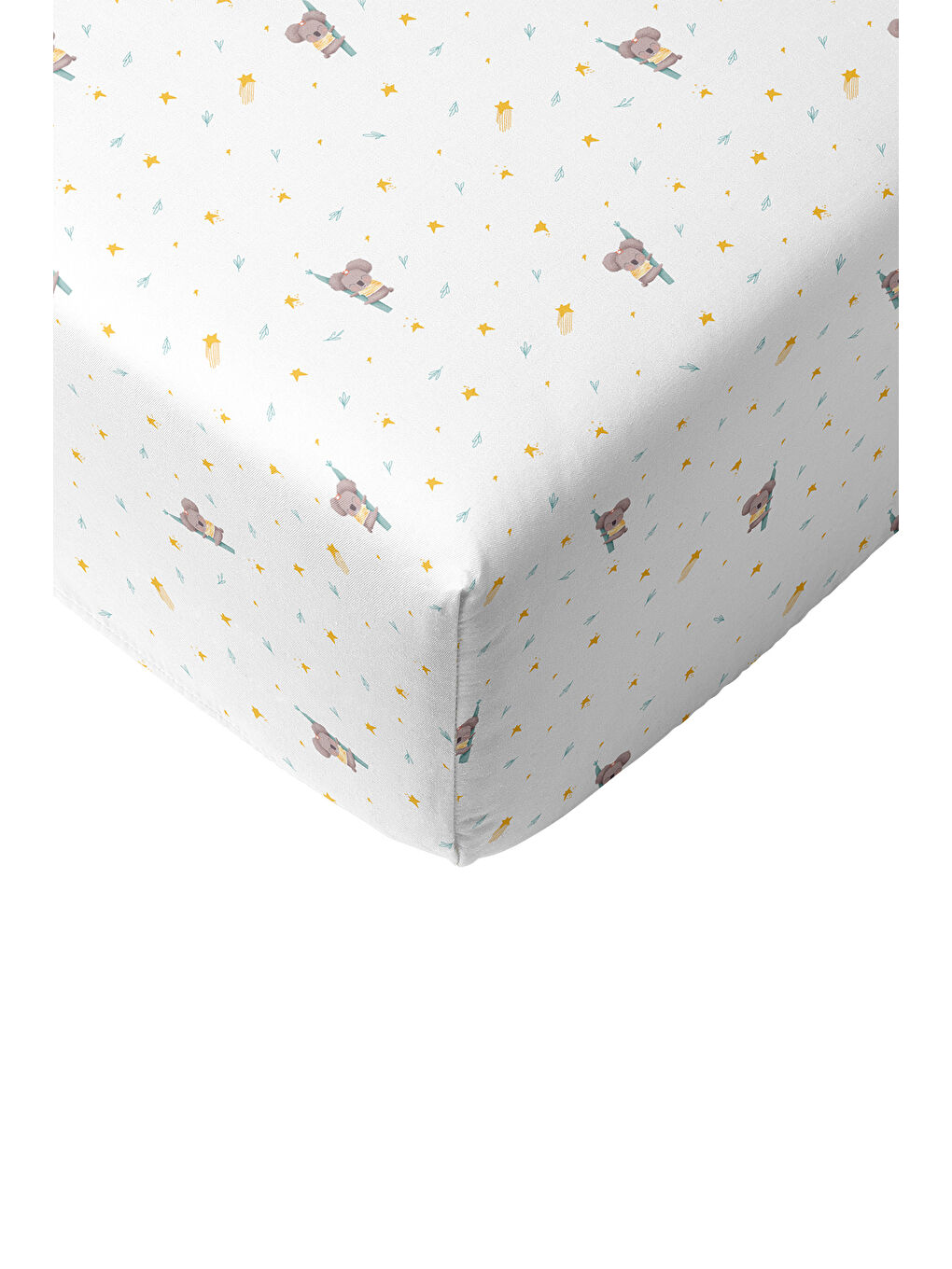 Beyaz Koko Saten Fitted Çarşaf Seti - 100x200x30+50x70-5