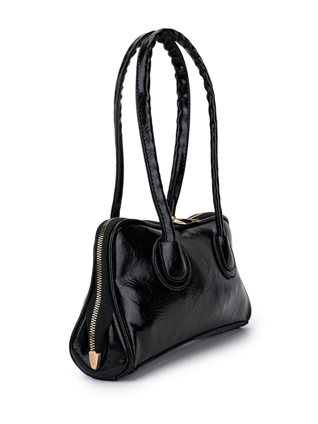 Suni Deri Baget Henna Siyah Kadın Kol Çanta-1