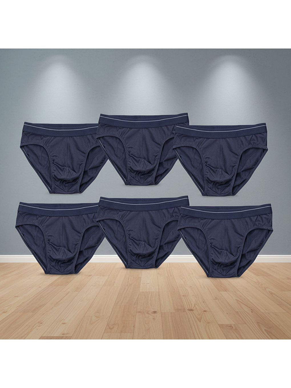 Erkek 6'lı Paket Lacivert Renk Slip Bb2788-1