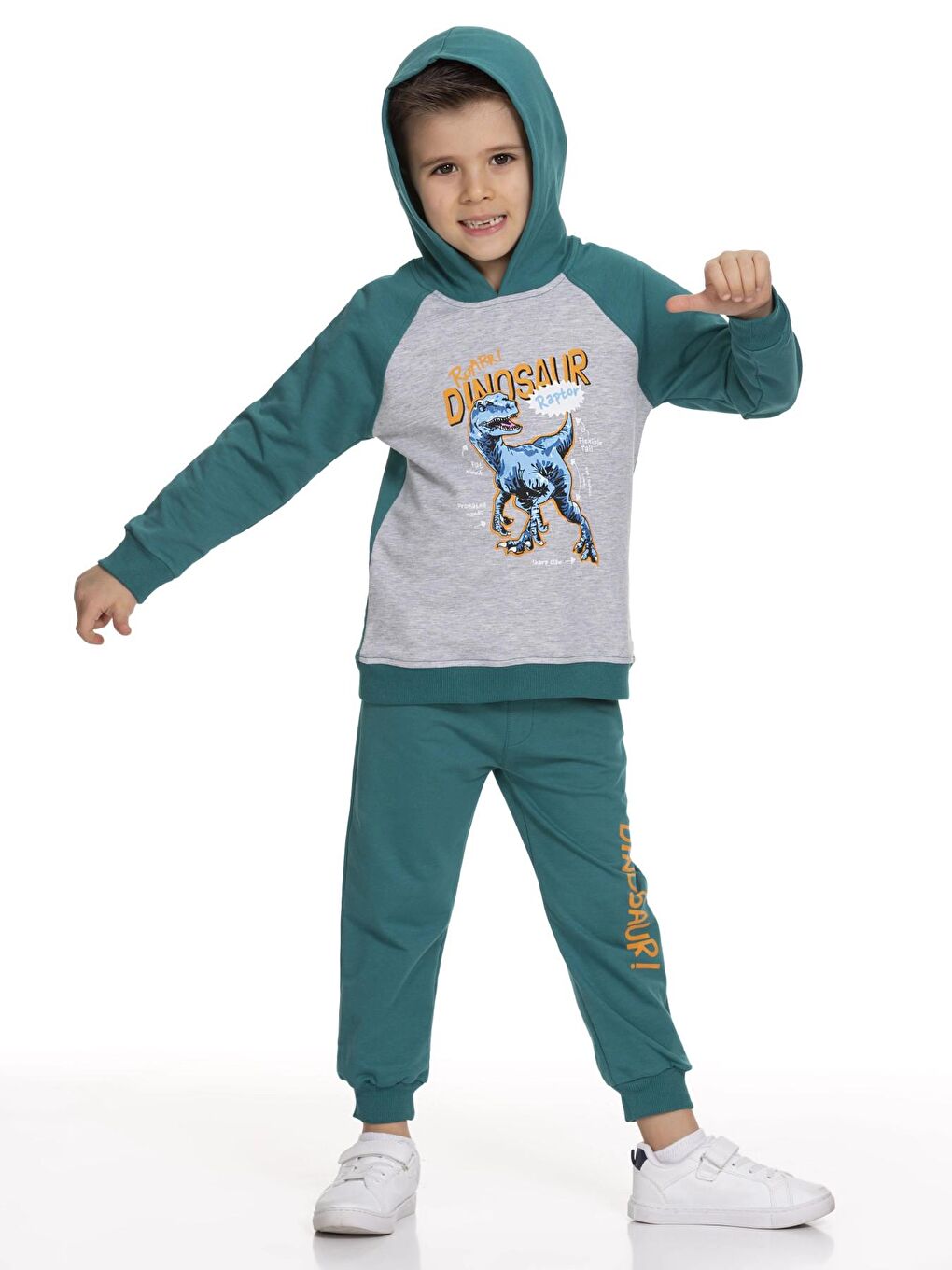 Yeşil Dinazor Baskılı Takım 51209-1