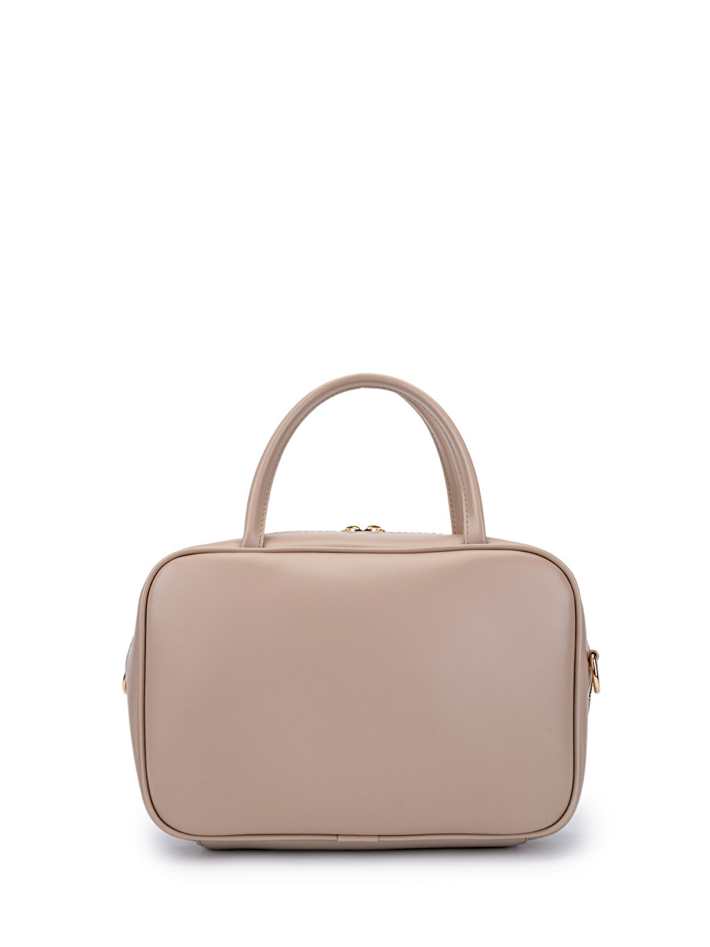 Bej Twins Suni Deri İkili Kadın Çapraz Çanta Vizon-5