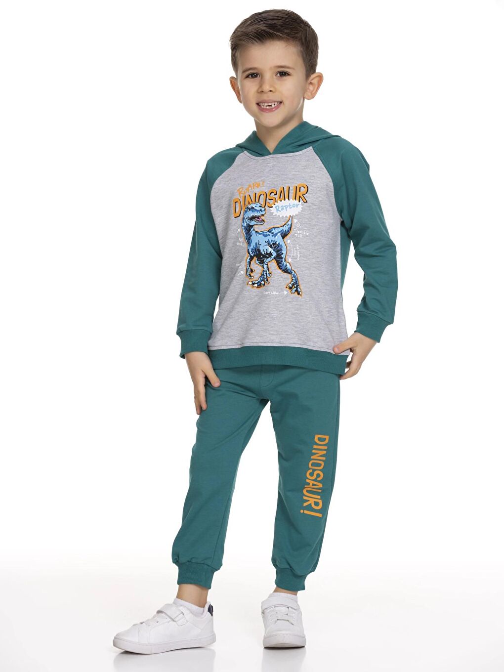 Yeşil Dinazor Baskılı Takım 51209-2