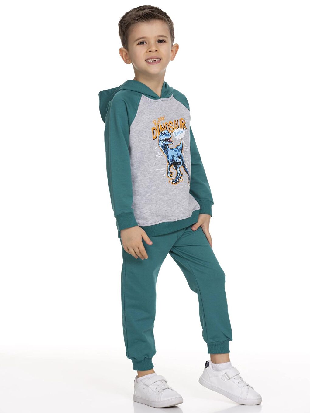 Yeşil Dinazor Baskılı Takım 51209-3