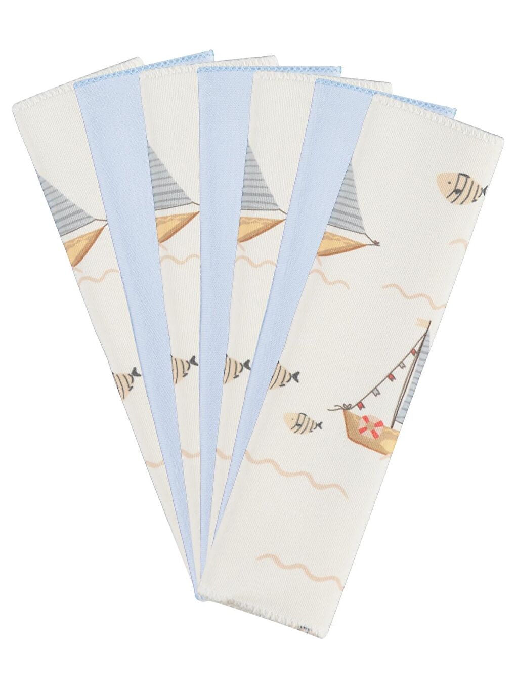 Baby Yelken Baskılı Ağız Bezi ve Mendili - Ekru-2