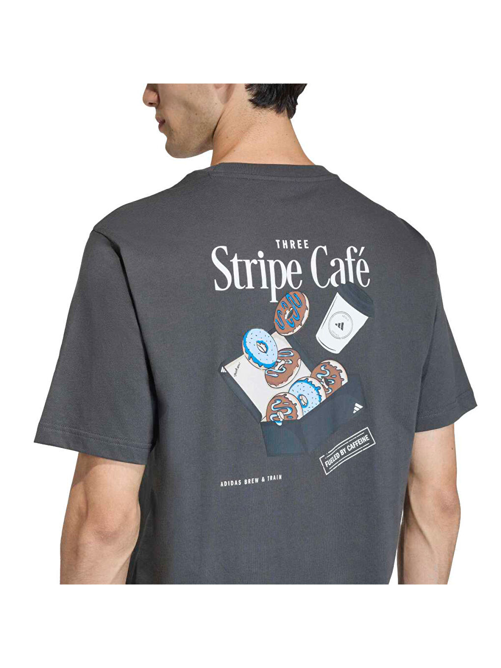 Donut Box Erkek Gri Yuvarlak Yaka Tişört-2