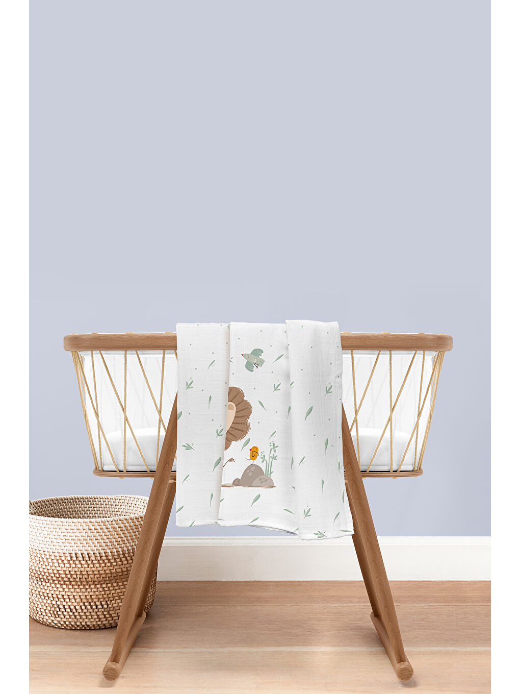 Beyaz Simba 2li Müslin Örtü Seti - 90x90cm-4