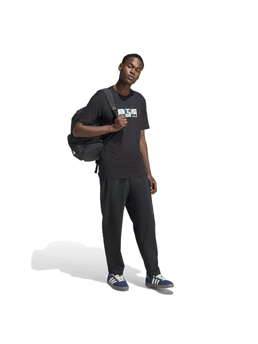 Memories Of Sport Stamps Erkek Siyah Yuvarlak Yaka Tişört-3