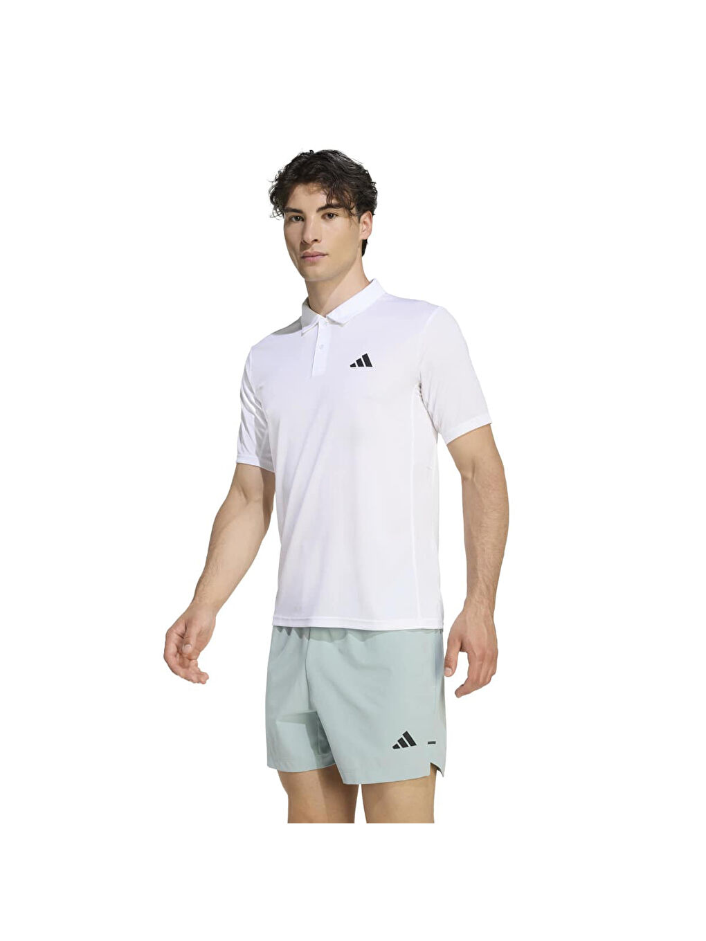 Workout Essentials Basic Erkek Beyaz Polo Yaka Tişört