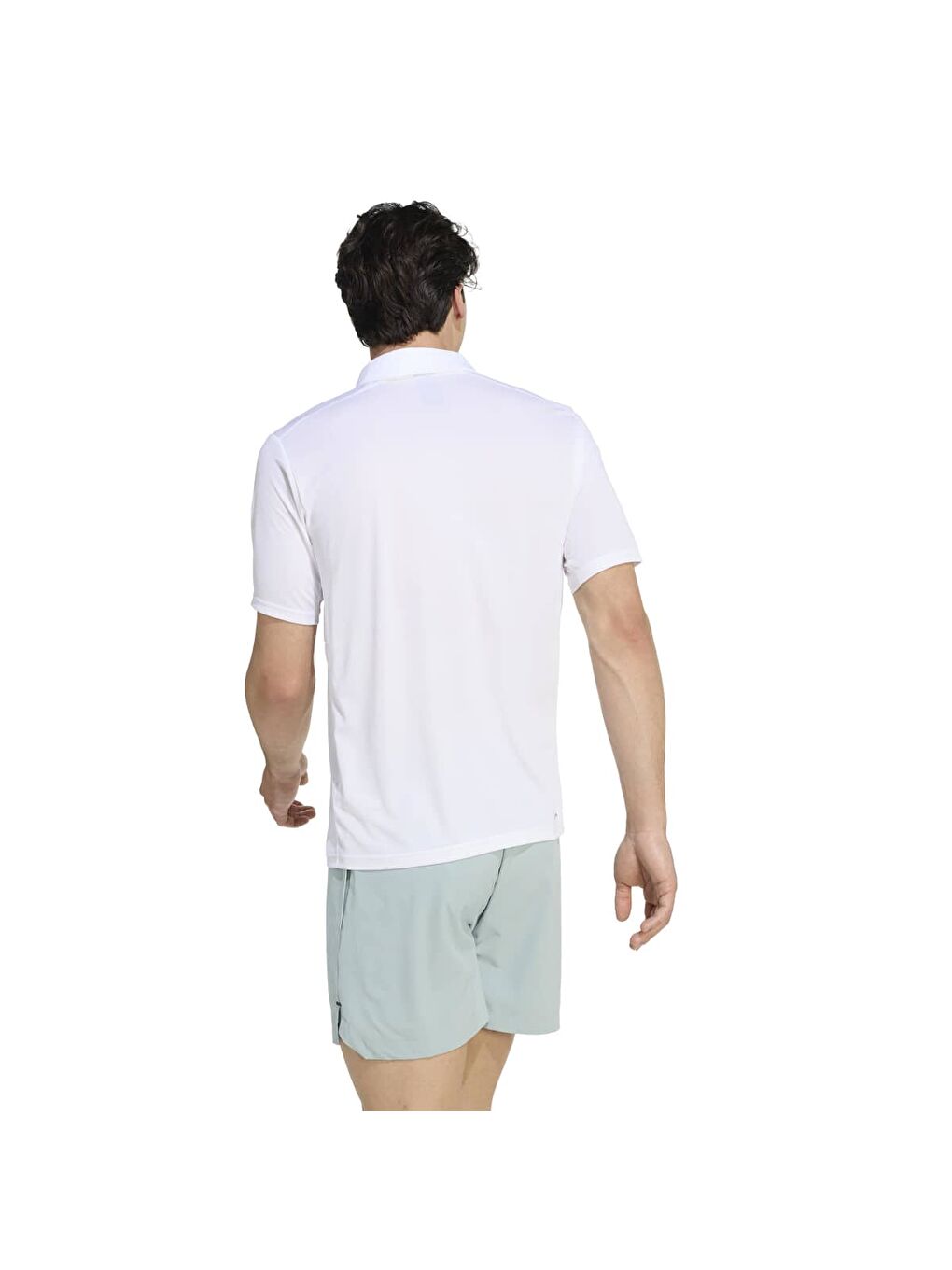 Workout Essentials Basic Erkek Beyaz Polo Yaka Tişört-1