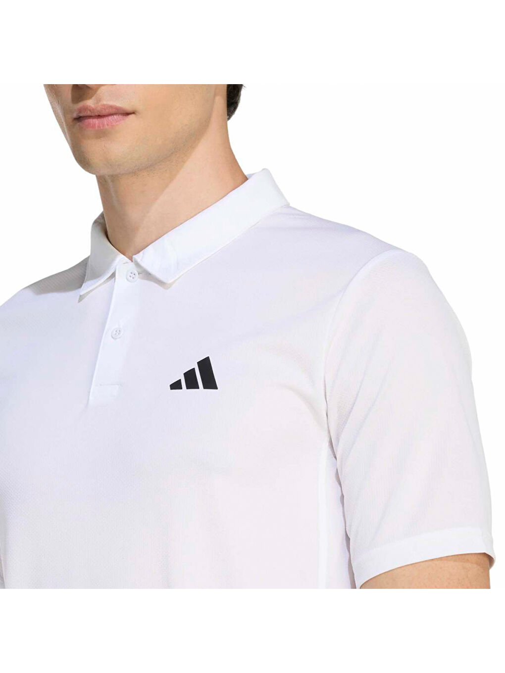 Workout Essentials Basic Erkek Beyaz Polo Yaka Tişört-2