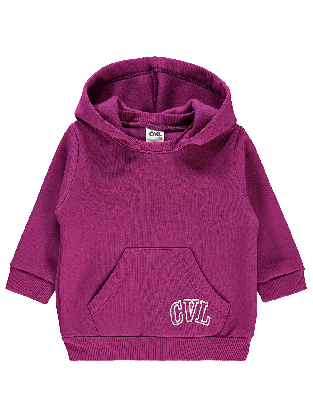 Civil Mor Kız Bebek Kapüşonlu Sweatshirt 6 18 Ay Orkide Moru