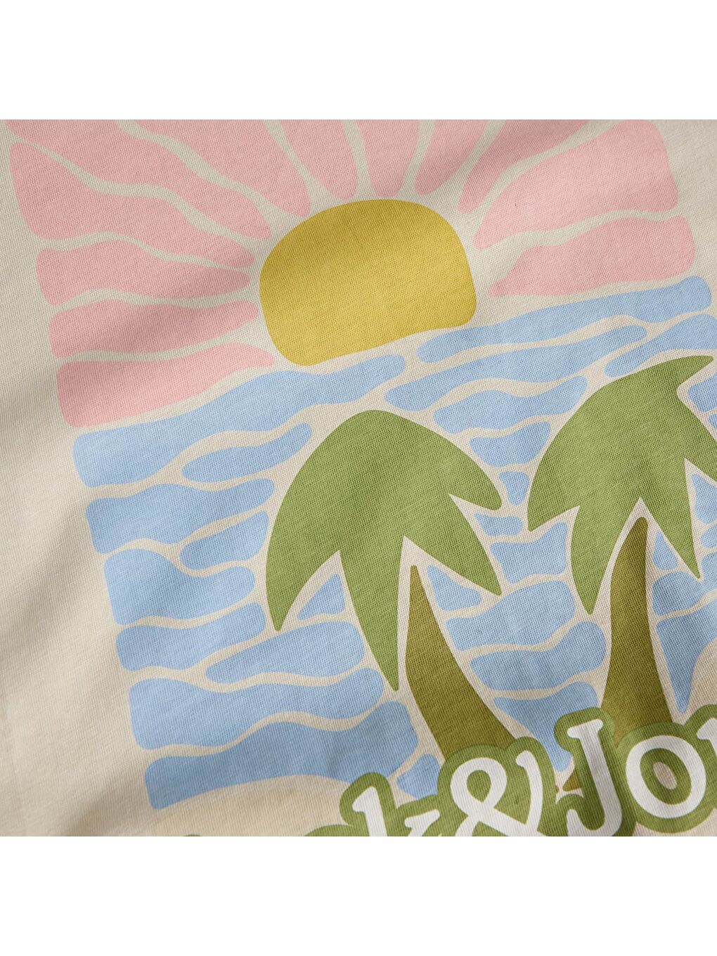 Down Crew Neck Erkek Bej Yuvarlak Yaka Tişört-3