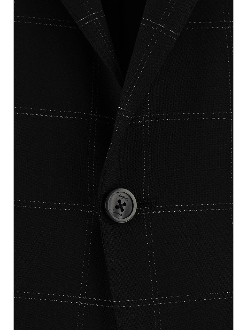 Siyah Slim Fit Dar Kesim Klasik Ekose Takım Elbise-3