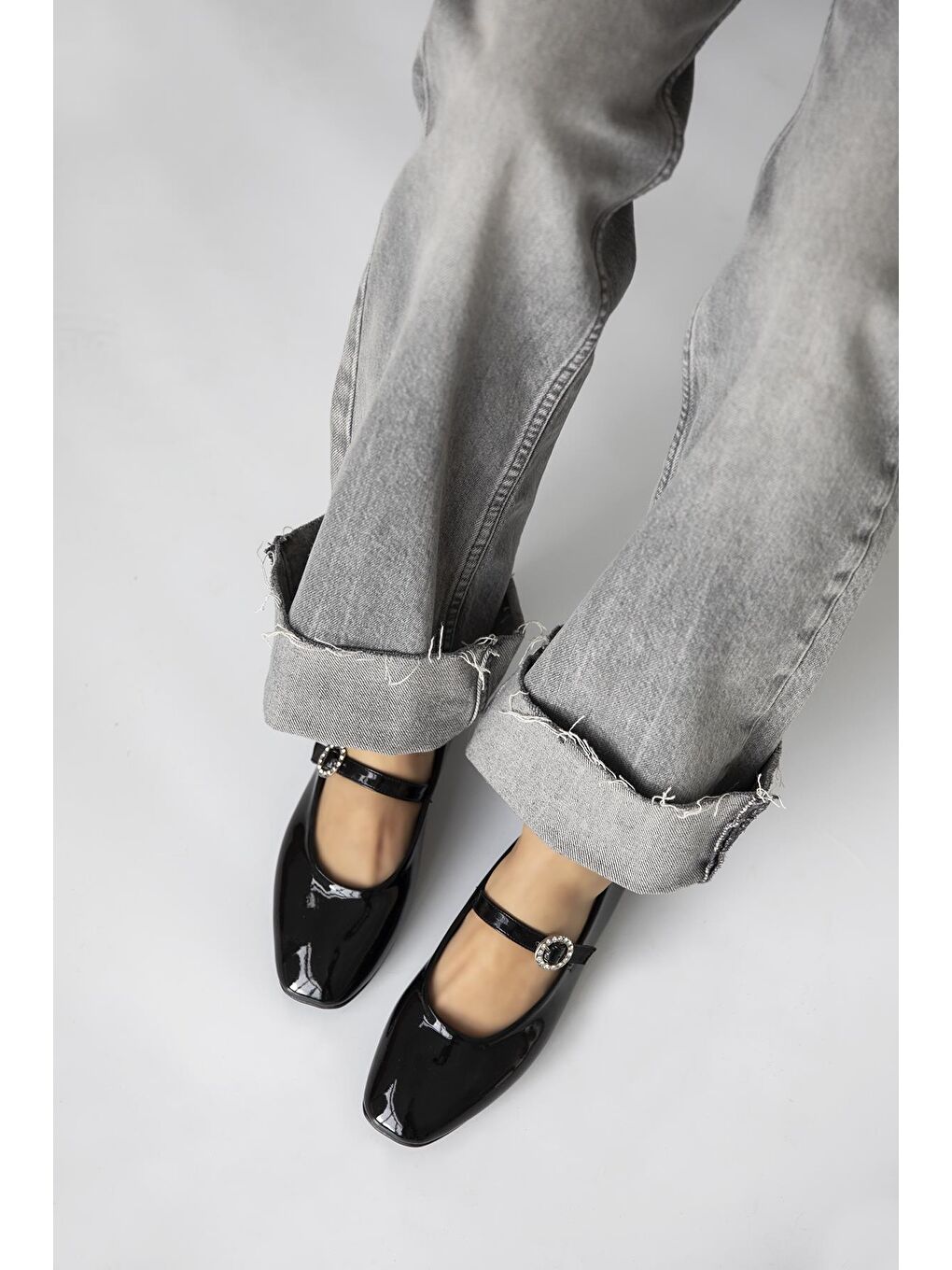 Berny  Kadın  Kemer  Detay  Rugan  Babet Siyah