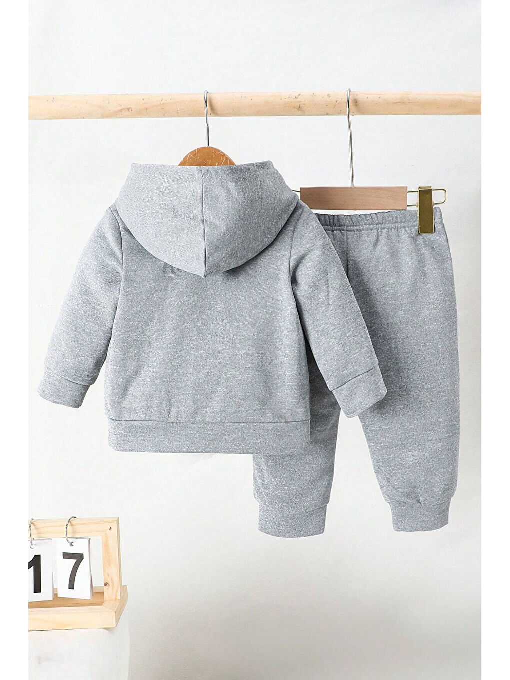 Gri Galaksi Astronot Baskılı Çocuk Rahat Eşofman Takımı-1