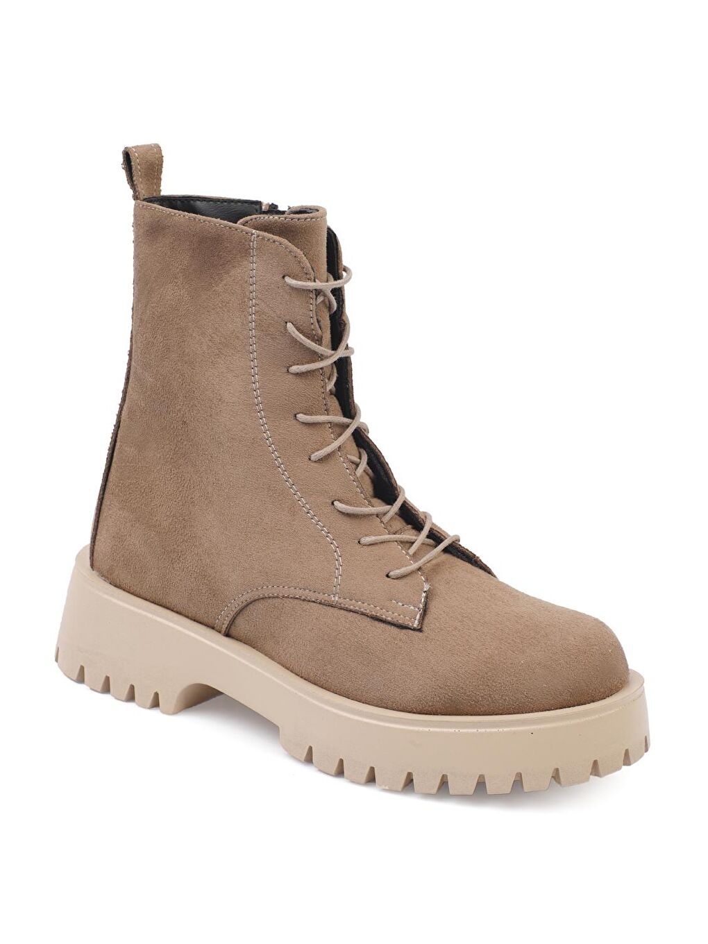 Bej Bağcıklı Trak Tabanlı Kadın Bot-3