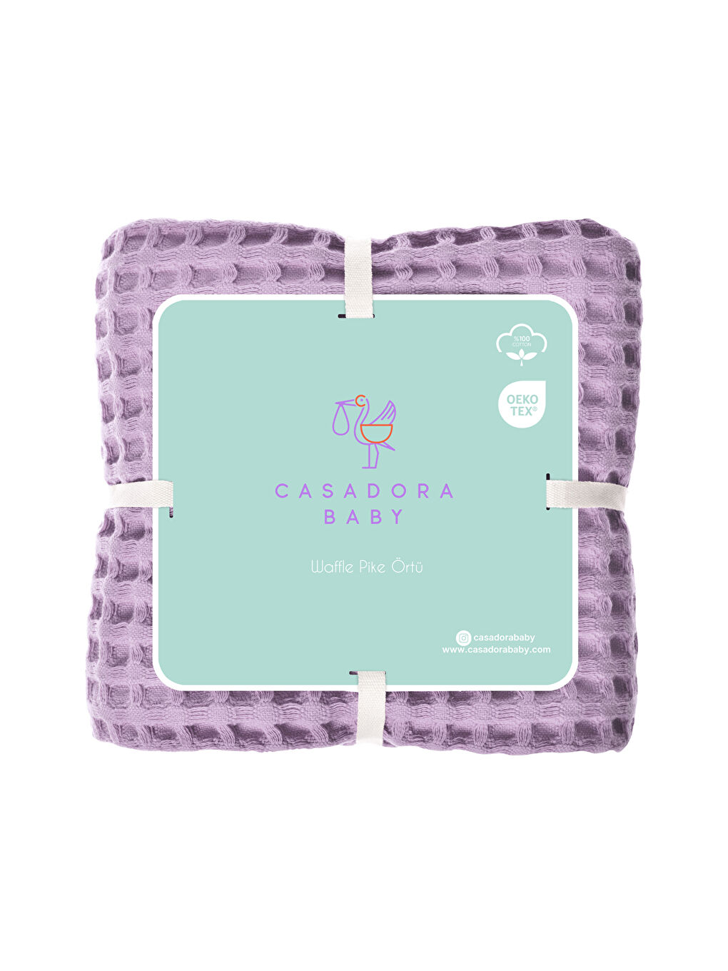 %100 Pamuk Waffle Pike - Lila - 160 x220 cm-2