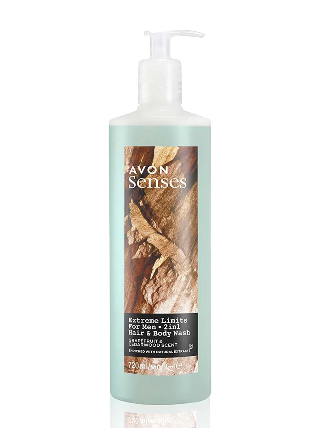 AVON Renksiz Senses Extreme Limits Greyfurt ve Sandal Kokulu Saç ve Vücut için Erkek Duş Jeli 720 Ml.