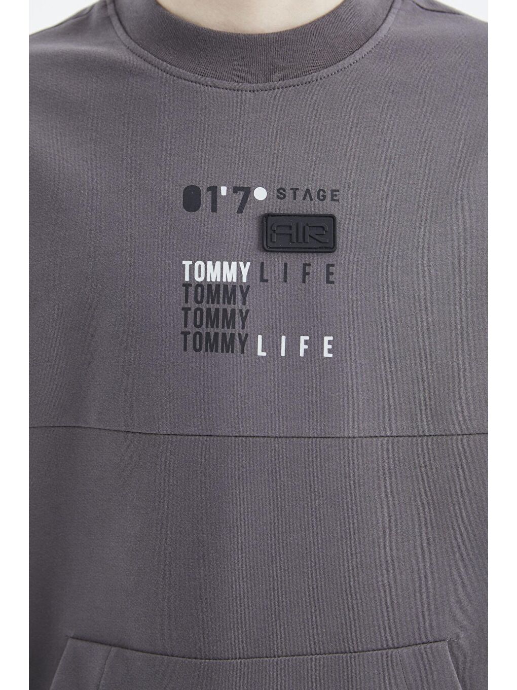 TOMMYLIFE Koyu Gri Baskılı Erkek Çocuk Sweatshirt - 11175 - 1