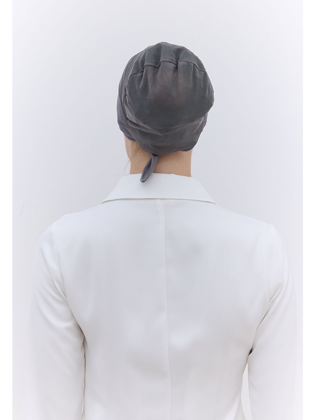 Fileli Dikişsiz Düz Bone Koyu Gri-4