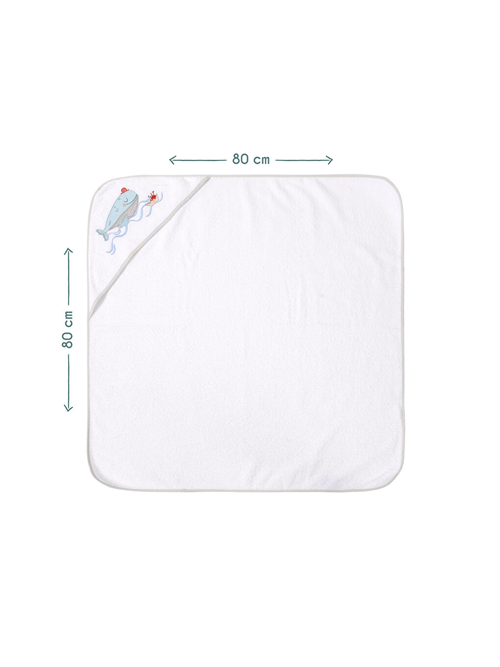 Beyaz Boubou %100 Pamuk- Nakışlı Bebek Havlu -Kundak-4