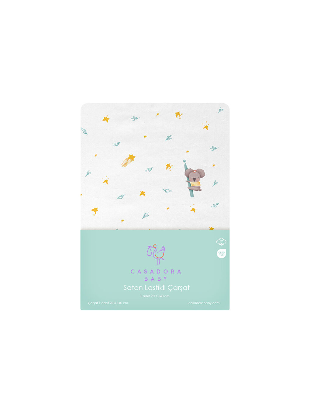 Beyaz Koko Saten Fitted Çarşaf - 70x140x20cm