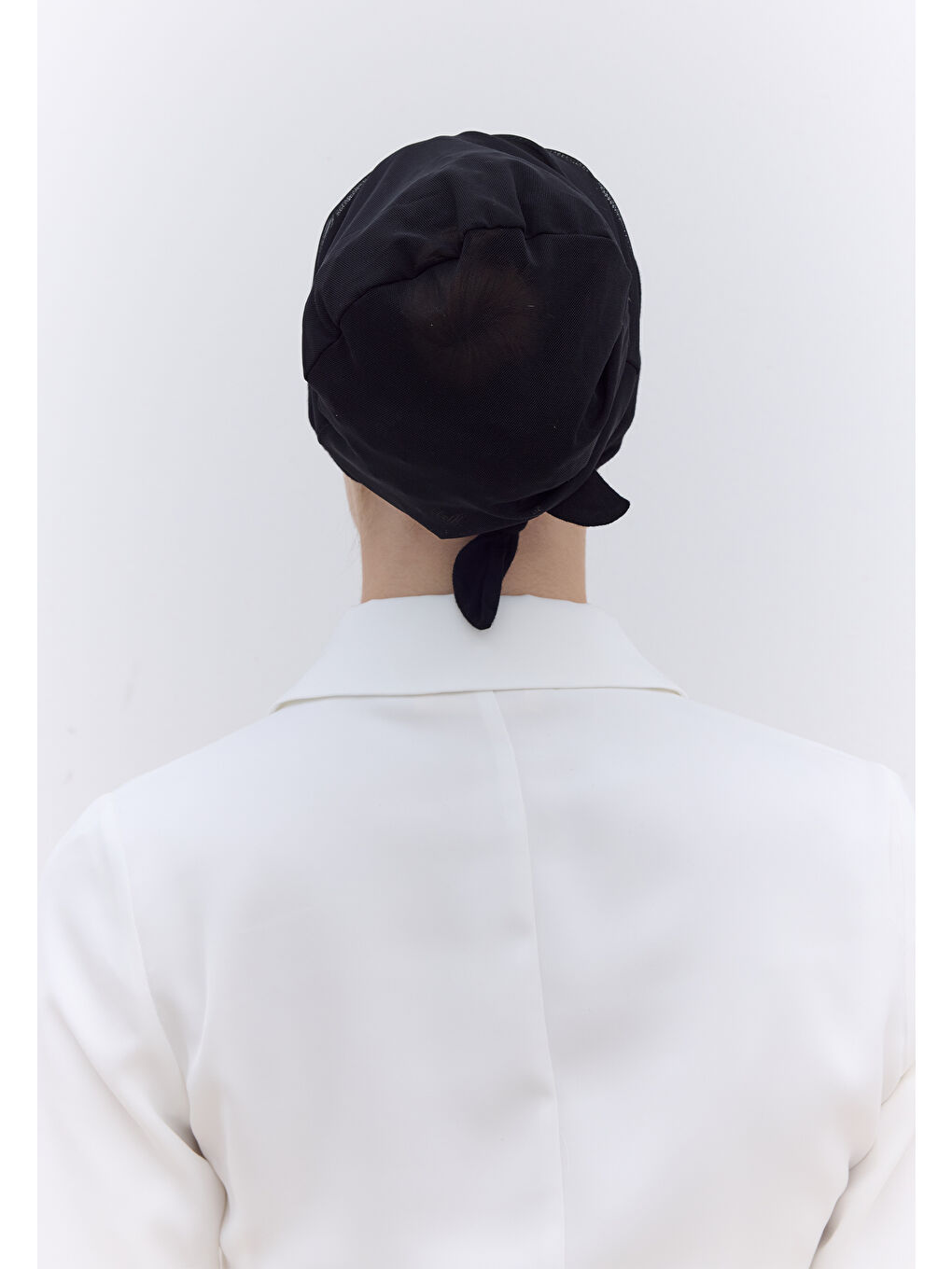 Fileli Dikişsiz Düz Bone Siyah-4